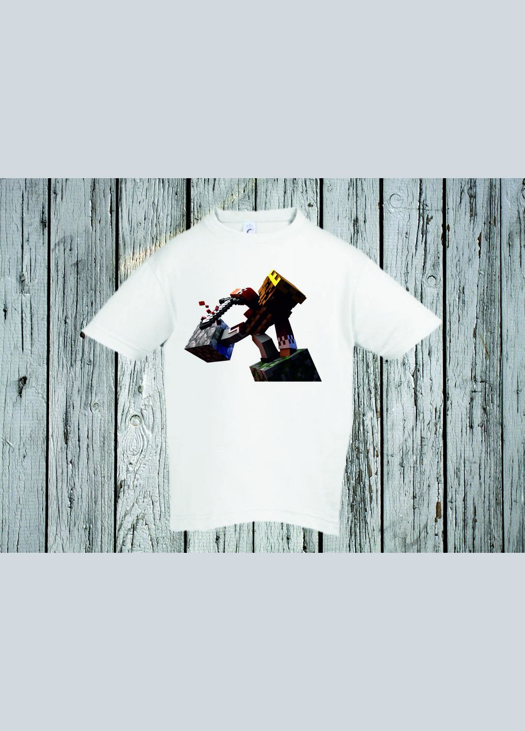Біла демісезонна футболка youstyle майнкрафт 0261 Gildan