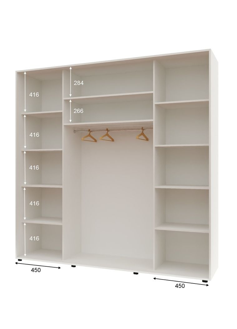 Шафа-купе тридверна 210*60*220 см Білий 3 двері ДСП Максі Комфорт Меблі (360470435)