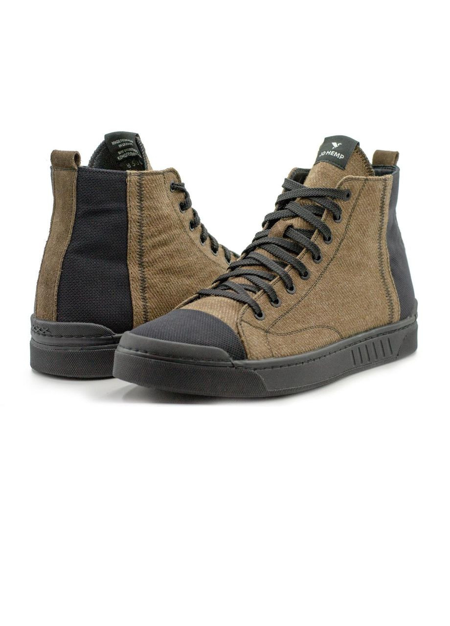 Коричневые зимние мужские зимние кеды из конопляной ткани gecko 45 Jo Hemp