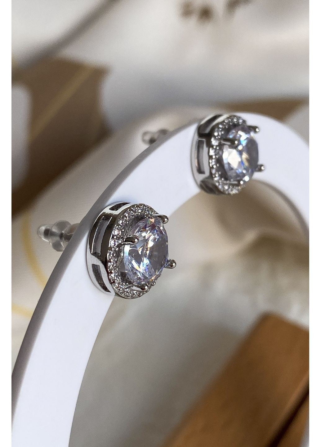 Серьги пусеты с цирконием CHICLY (364955893)