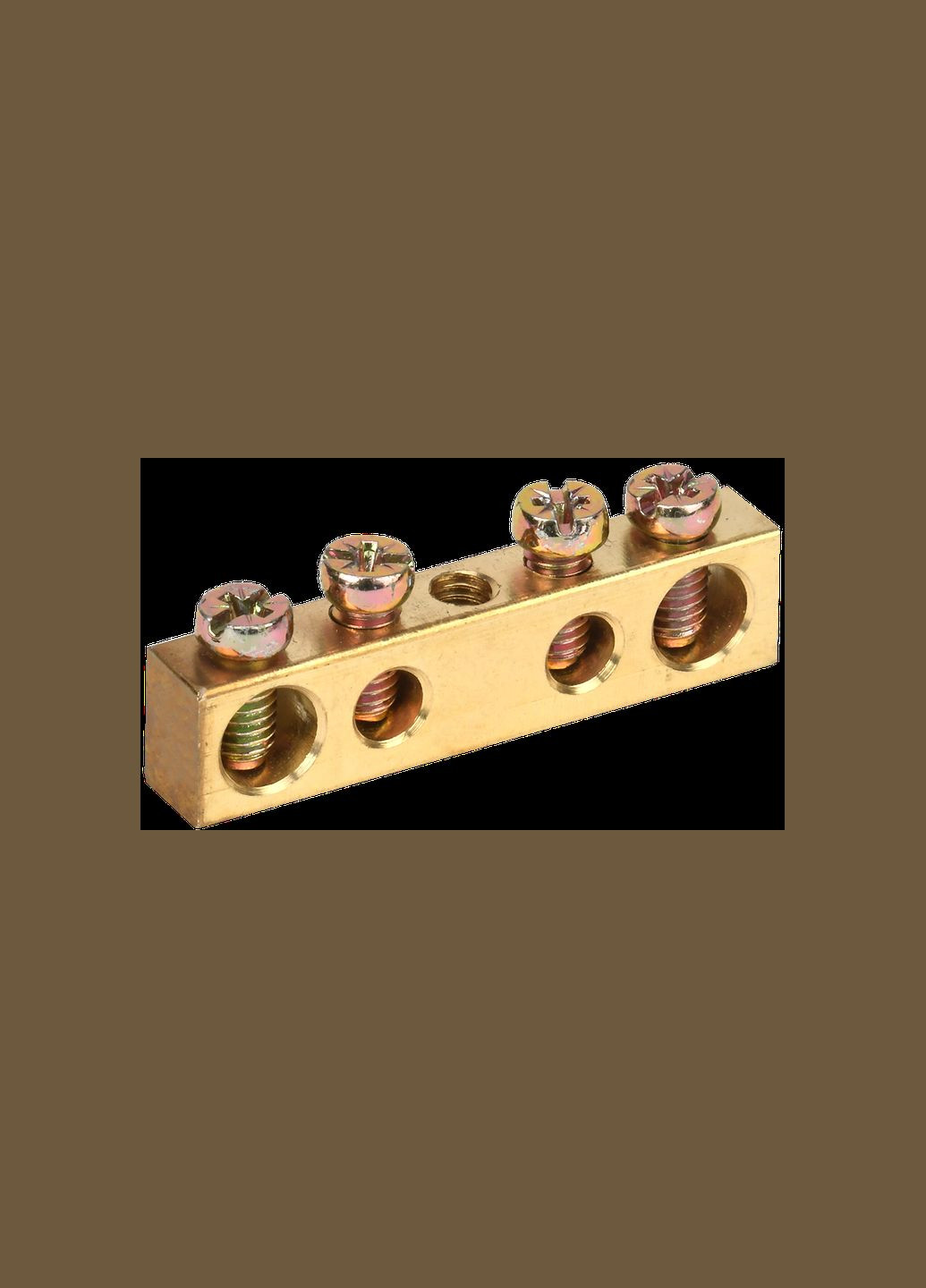 Шина нулевая 4 отверстия 6х9мм крепежная медь по центру [YNN10-04-100] UEC (344541883)