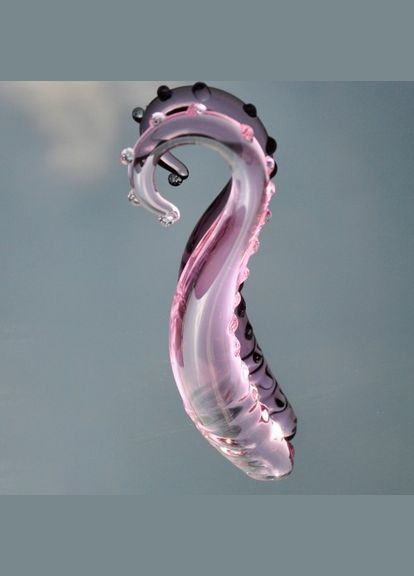 Фаллоимитатор стеклянный розовый Морской конек прозрачный с пупырышками Lovetoy (303902916)