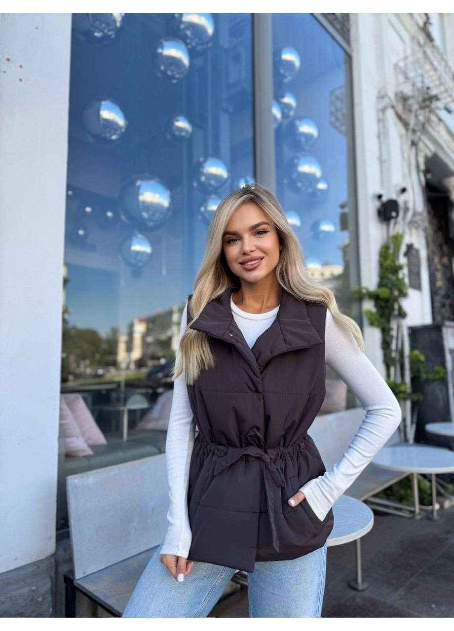 Осенняя жилетка женская на кнопках с кулиской (Замеры в описании) Vione (368708866)