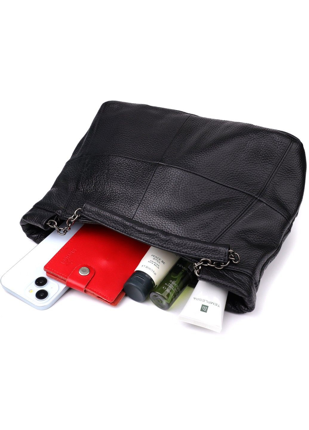 Зручна повсякденна сумка з натуральної шкіри для жінок 22992 Чорний Vintage (356452137)