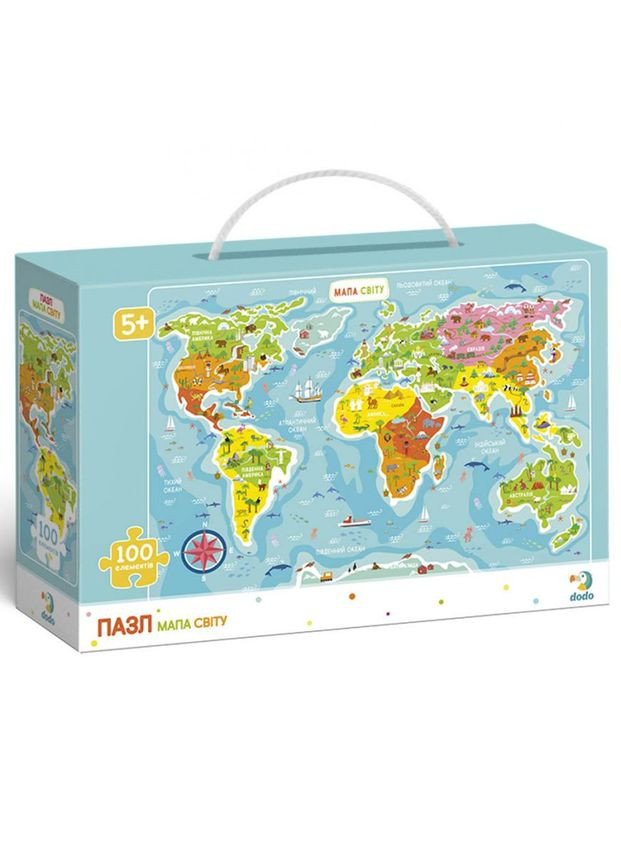 Дитячий пазл "Карта Світу" DoDo 300110/100110, 100 елементів DoDo Toys (363123416)