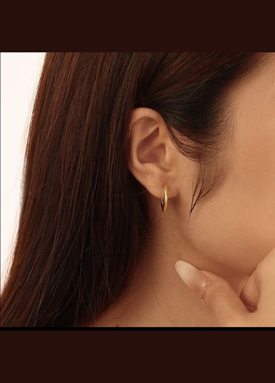 Титанові сережки конго TERH01-08-GD сережки-кільця золотистого кольору (Діаметр: 8мм) Spikes (346594743)