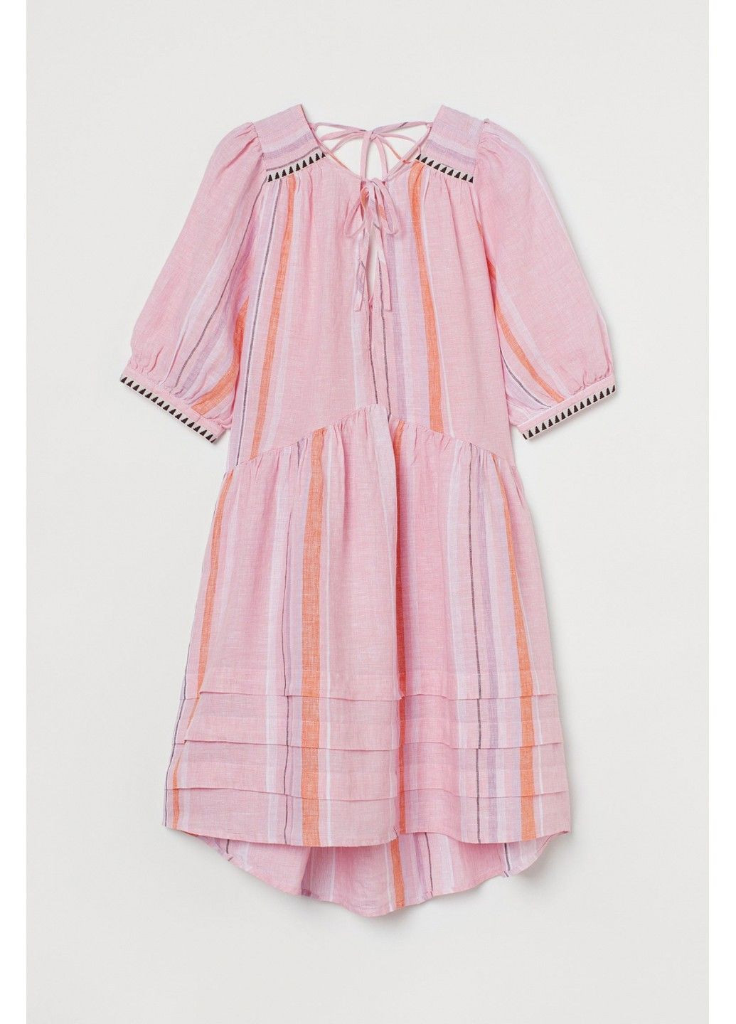 Розовое кэжуал платье H&M в полоску