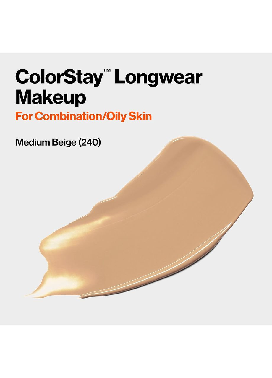 Тональный крем для лица ColorStay Makeup Combination/Oily Skin SPF 15 №240 Medium beige, 30 мл Revlon (369137696)