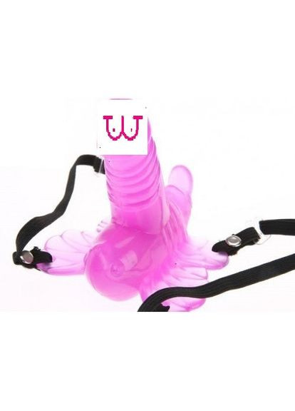Вібратор- метелик із фалосом Pink butterfly No Brand (339864872)