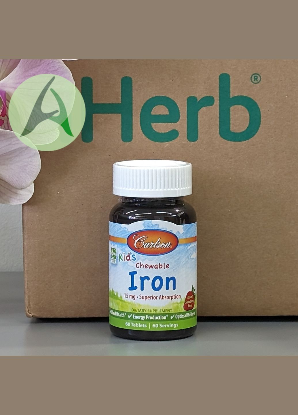 Залізо для дітей, полуниця, 15 мг, 60 таблеток Carlson Labs (314524268)