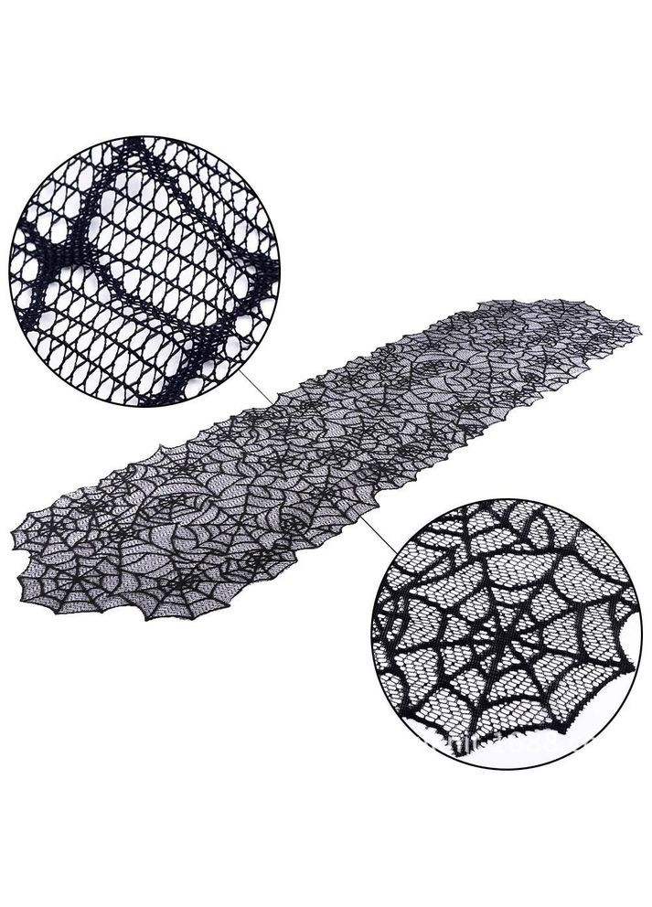 Хелловін декор скатертина Павутина 203 на 50 см чорний Jannet (302398742)