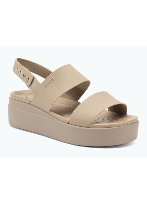 Светло-коричневые женские сандалии платформа лавандовые women's 4u low wedges sandal purple moon Crocs