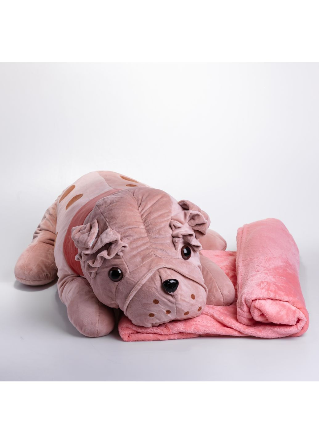Іграшка-подушка з пледом Шарпей 120*160 см, рожевий ТМ COLORFUL HOME 9527-40P No Brand (366830730)