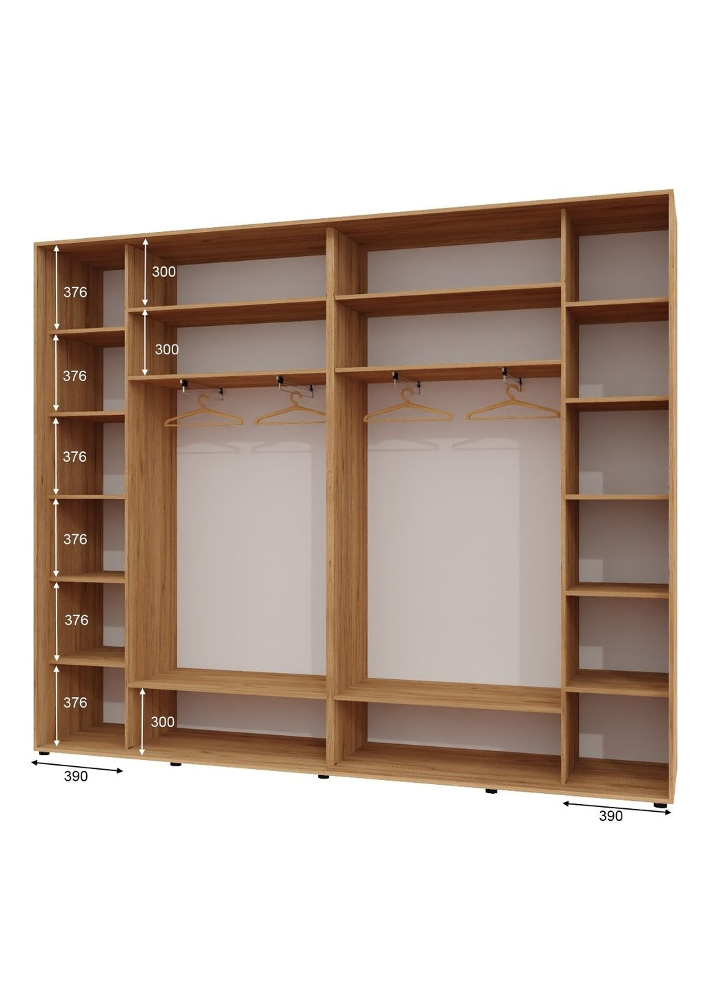 Шкаф-купе трехдверный 300*45*220 Дуб крафт золотой 2 Зеркала с пескоструйным рисунком/Зеркало Люкс-149 Алекса (360445149)