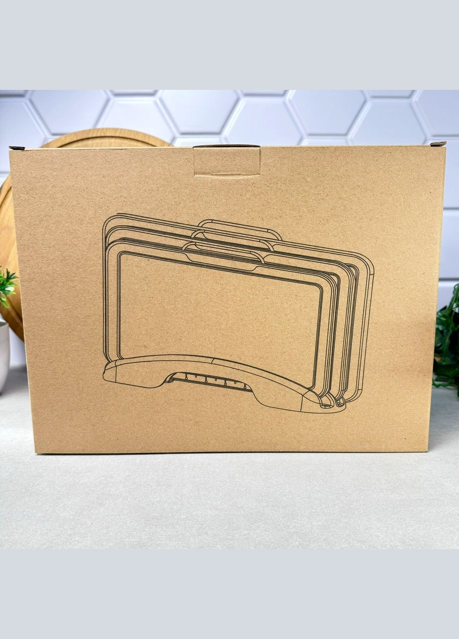 Набір обробних кухонних дошок на підставці 4 предмети Скоба No Brand (311224225)