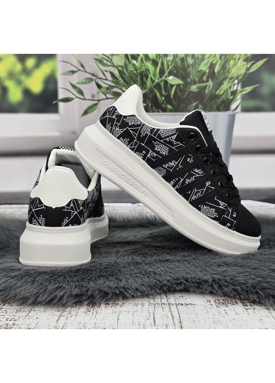 Кроссовки женские Wei Wei чёрно-белые демисезоны (347643712)