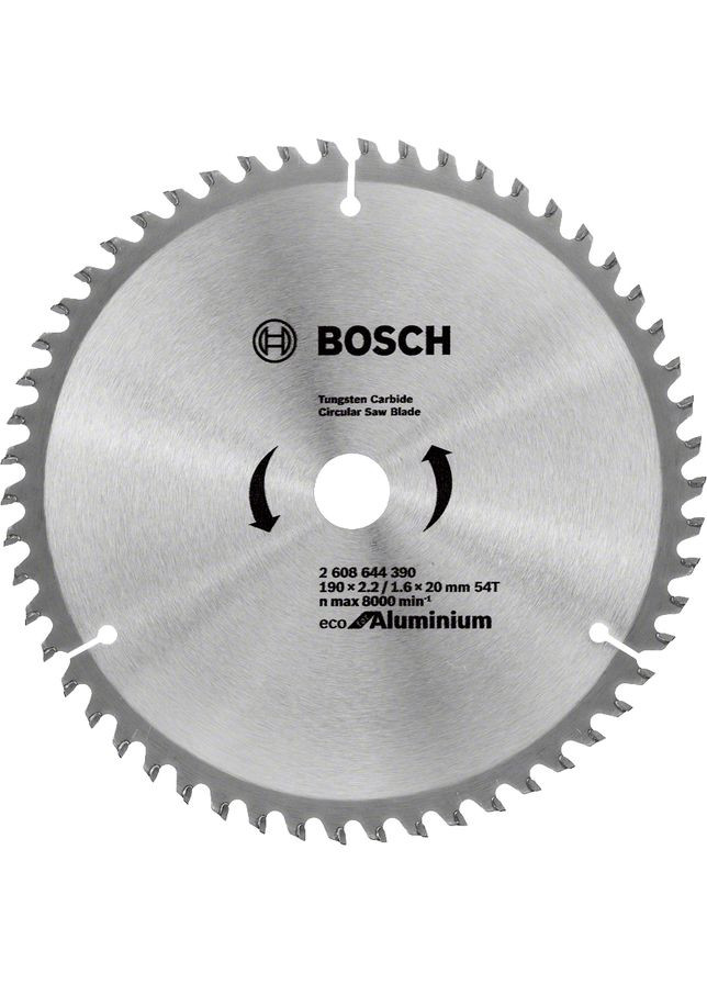 Пиляльний диск Eco for Aluminium (190x20x2.2 мм, 54 зубів) по алюмінію (23435) Bosch (267819169)