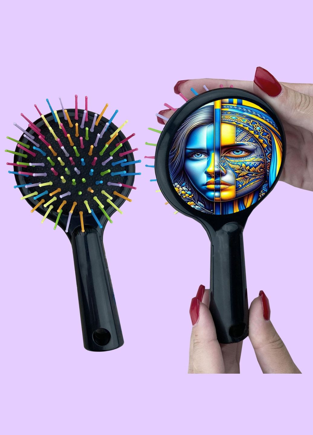 Расческа для волос с патриотическим рисунком #0026 Черный No Brand (315045797)