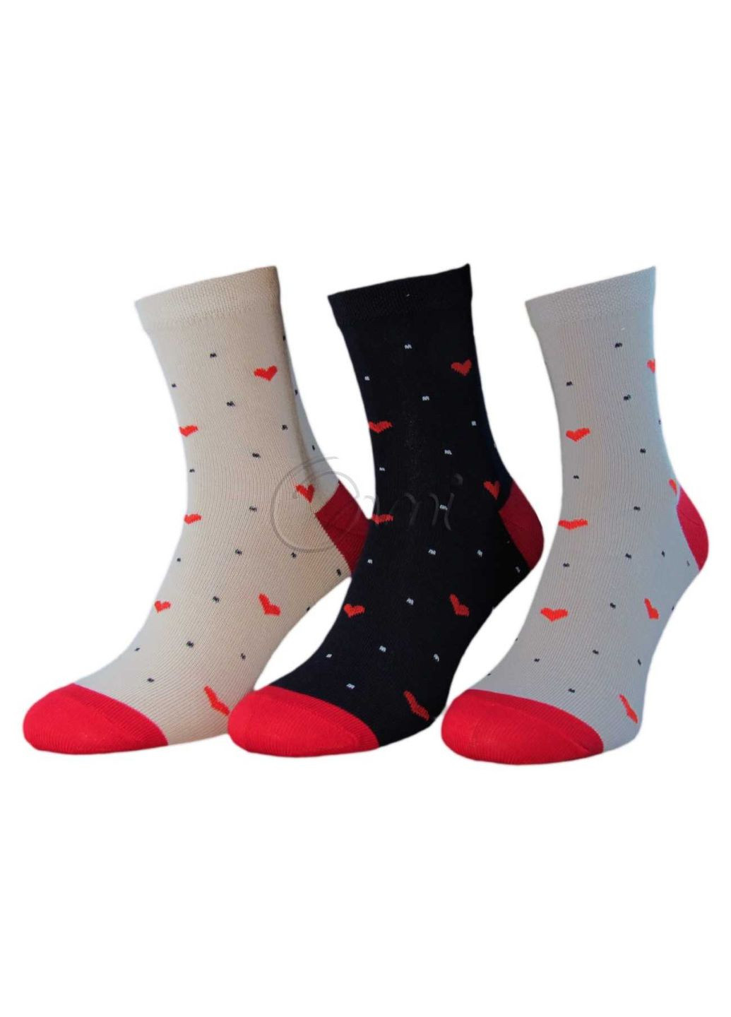 Комбіновані шкарпетки жіночі 3411 019 р.23-25 асорті сердечка Олмі (347639968)