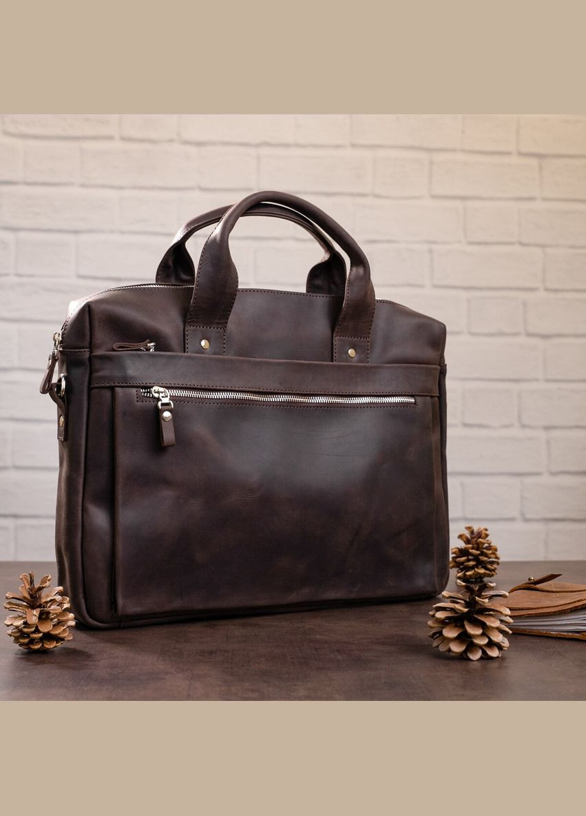 Сумка чоловіча шкіряна через плече для ноутбука 11026 Коричнева Shvigel (302008628)