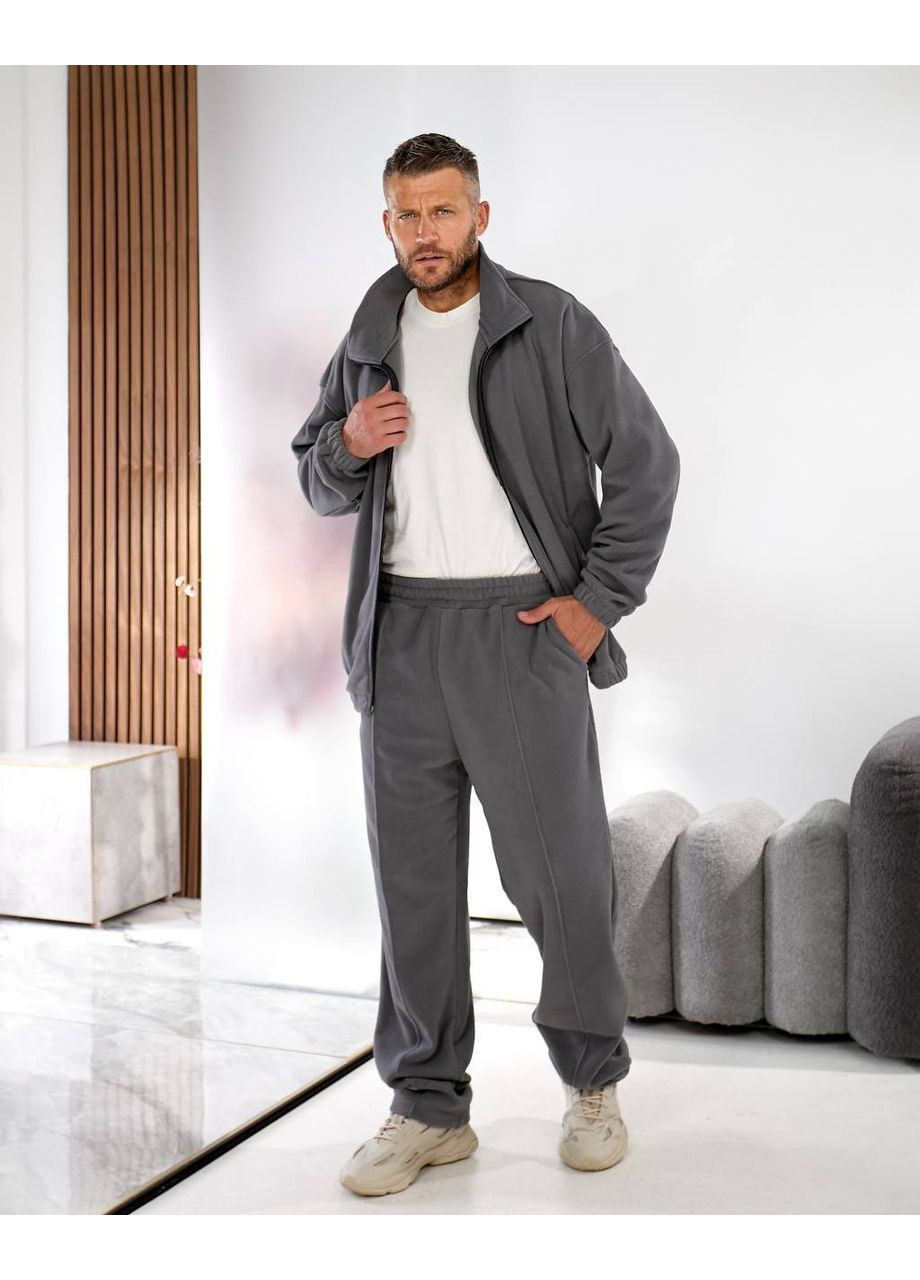 Серый флисовый костюм Fashion