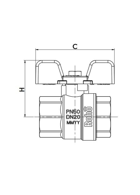 Кран кульовий R100-075B - 3/4" (RO0102) Roho (315506448)