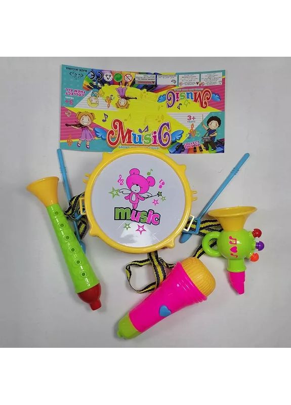Іграшка музичні інструменти барабан дудка мікрофон сопілка 8898-2 No Brand (362437368)