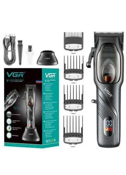 Машинка для стрижки волос V-269 (профессиональная) с дисплеем и 4 насадками, окантовка VGR (361667777)