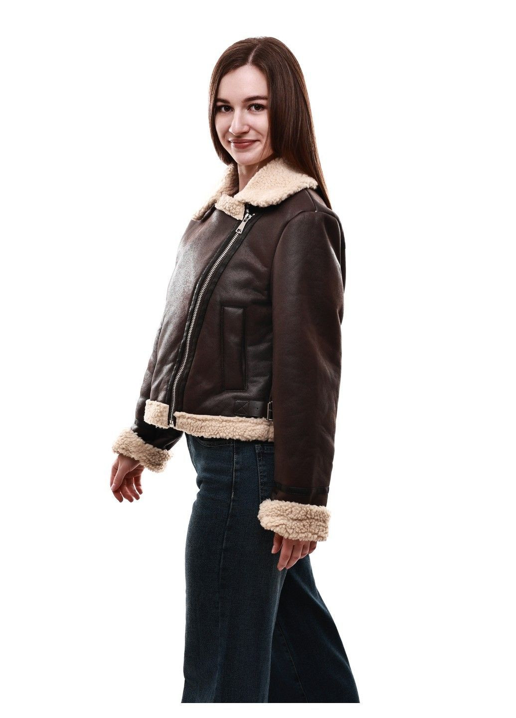 Темно-коричневая зимняя куртка зимняя женская M@C