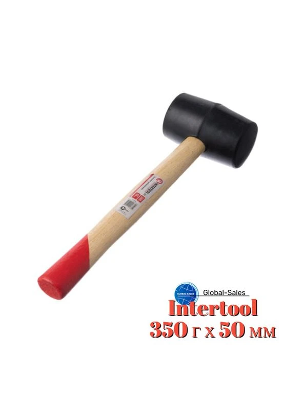 Киянка 350 г х 50 мм чорна ручка дерев'яна (HT-0236) Intertool (389535540)