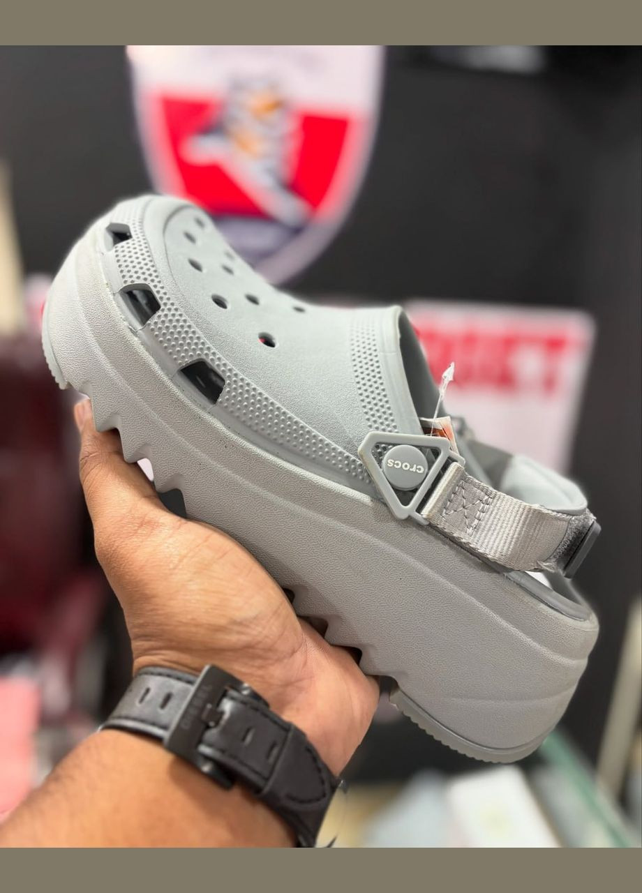 Серебряные крокс классик хайкер клог платформа clog Crocs