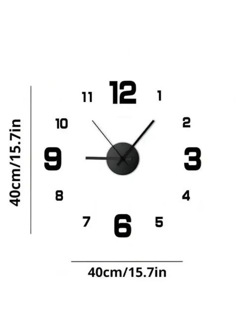 Часы настенные 3D, черные. 40 см. Арабские цифры No Brand (292732518)