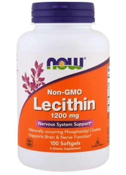 Лецитин Lecithin 1200 мг 100 капсул Now Foods (359473739)
