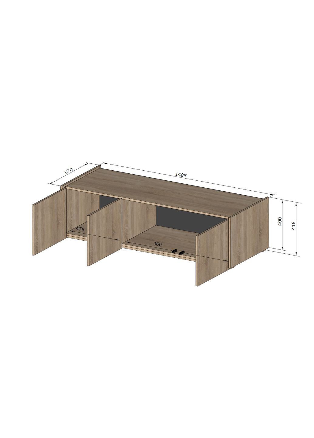 Шкаф распашной на 3 двери со штангой, полками и антресолью R-0016 от Зеленый Дымчатый MORELI (335423624)