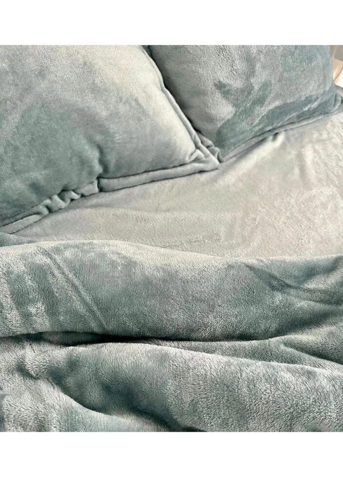 Постільна білизна плюшева двоспальне Home 20841 180х215 см бірюзова DUSHKA (327790691)