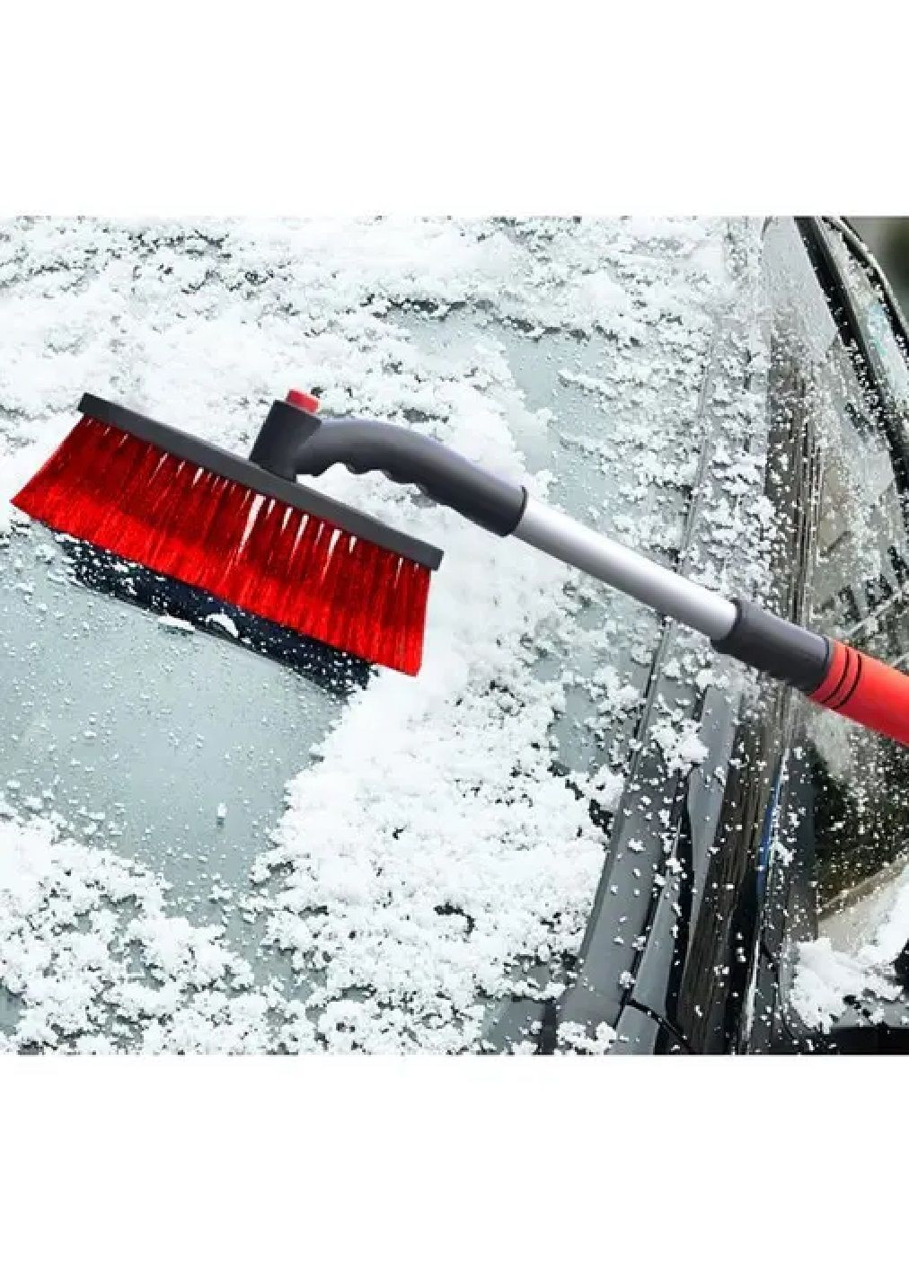 Телескопическая съемная щетка со скребком фиксатором для чистки автомобиля машины от льда снега 12х80-95 см (478787-Prob) Unbranded (311885846)