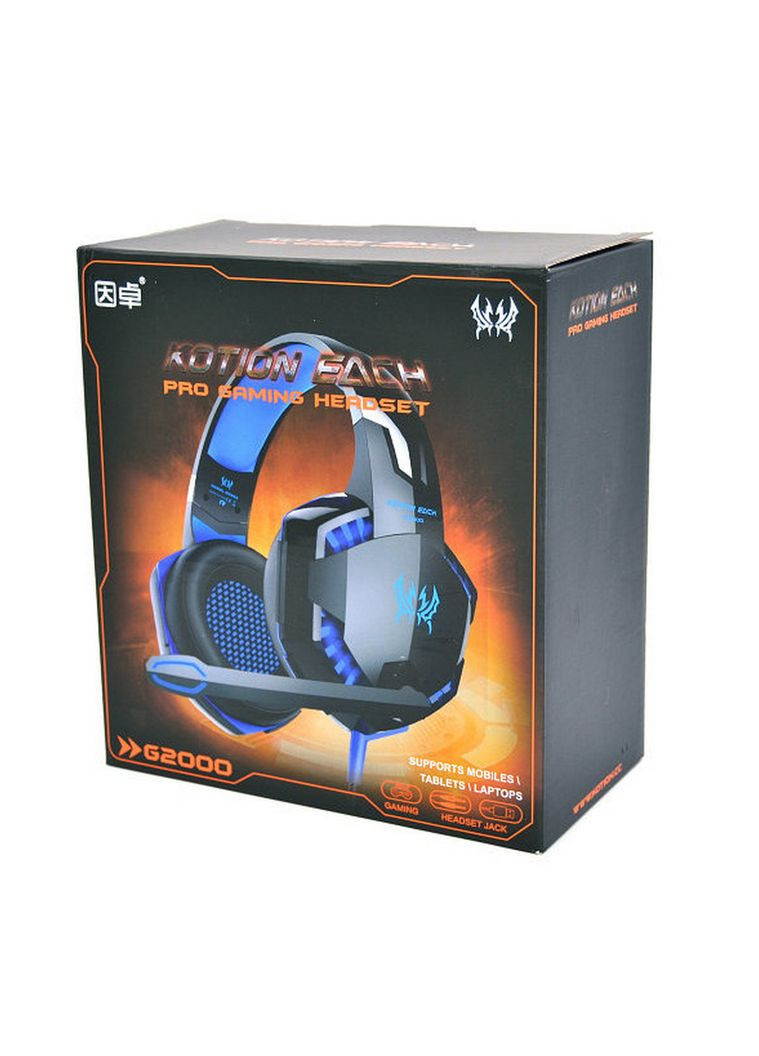 Ігрові навушники Gaming Headset Black/Blue з мікрофоном та підсвічуванням Kotion Each G2000 Pro (317225301)