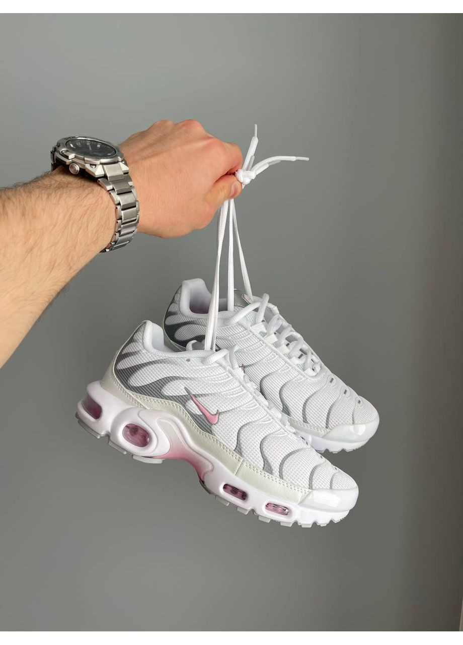 Кроссовки женские Nike Air Max TN Plus White Grey Pink | Найк Эир Макс ТН Плюс белые No Brand белые демисезоны (354331239)