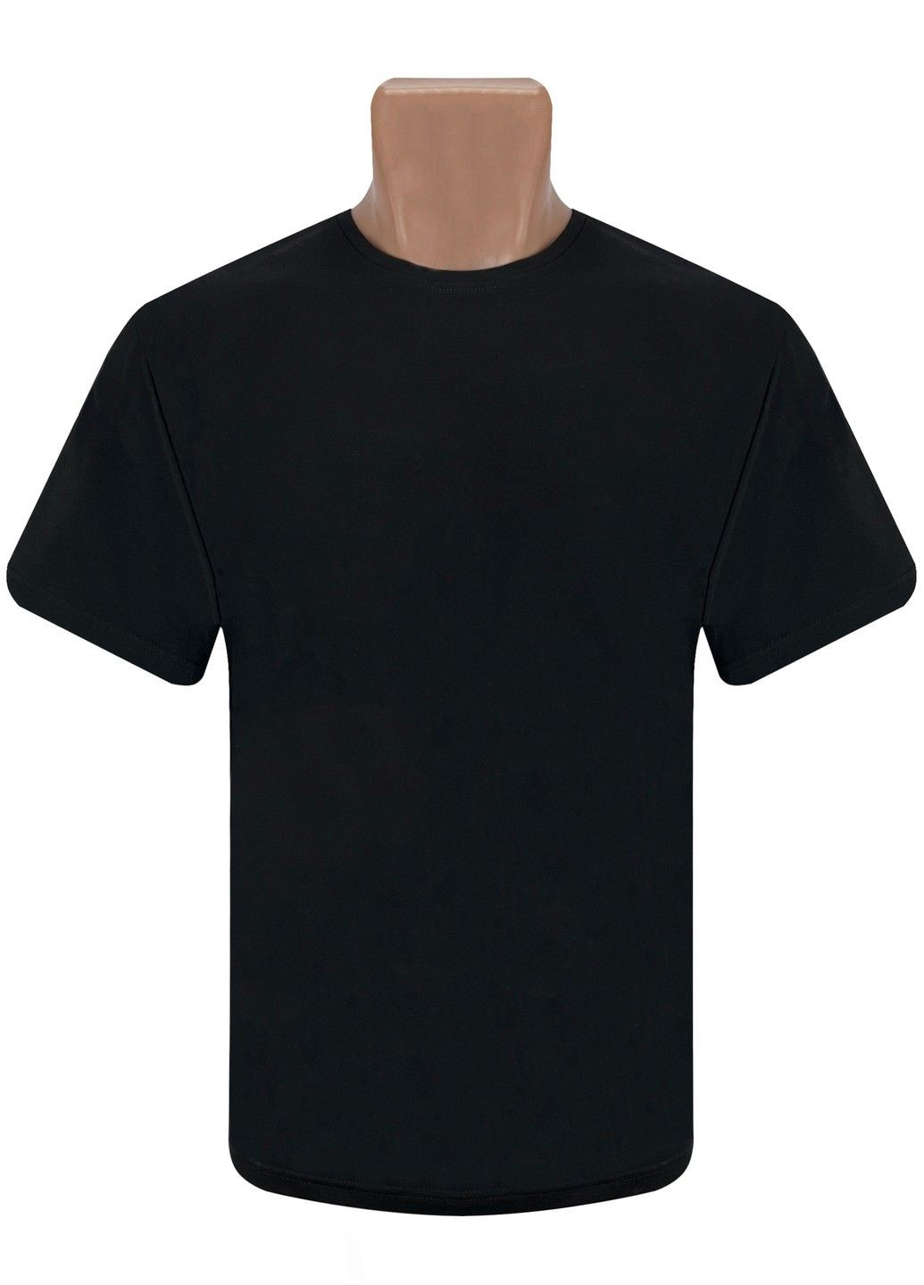 Черная футболка мужская стрейч-кулир с коротким рукавом Жемчужина стилей 01536