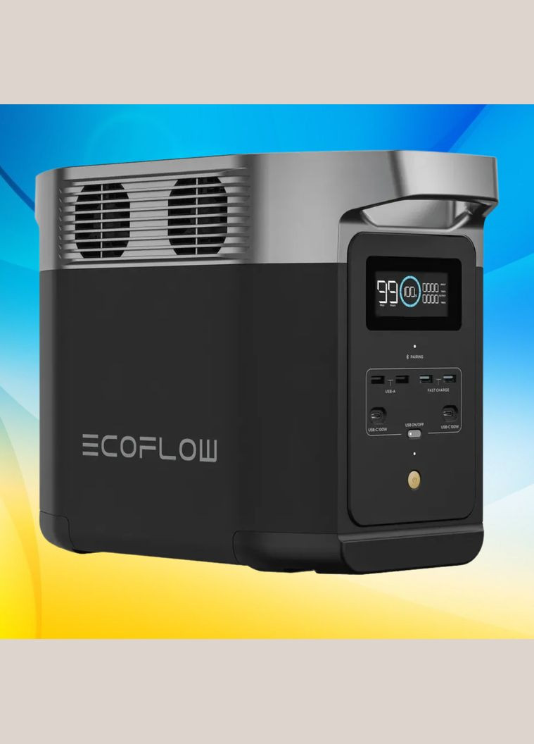 Зарядна станція EcoFlow DELTA 2 (ZMR330-EU) – 1800 W. DELTA 2-CN/Black/1024Wh/1800W/220V(50Hz) STREAM (298409204)