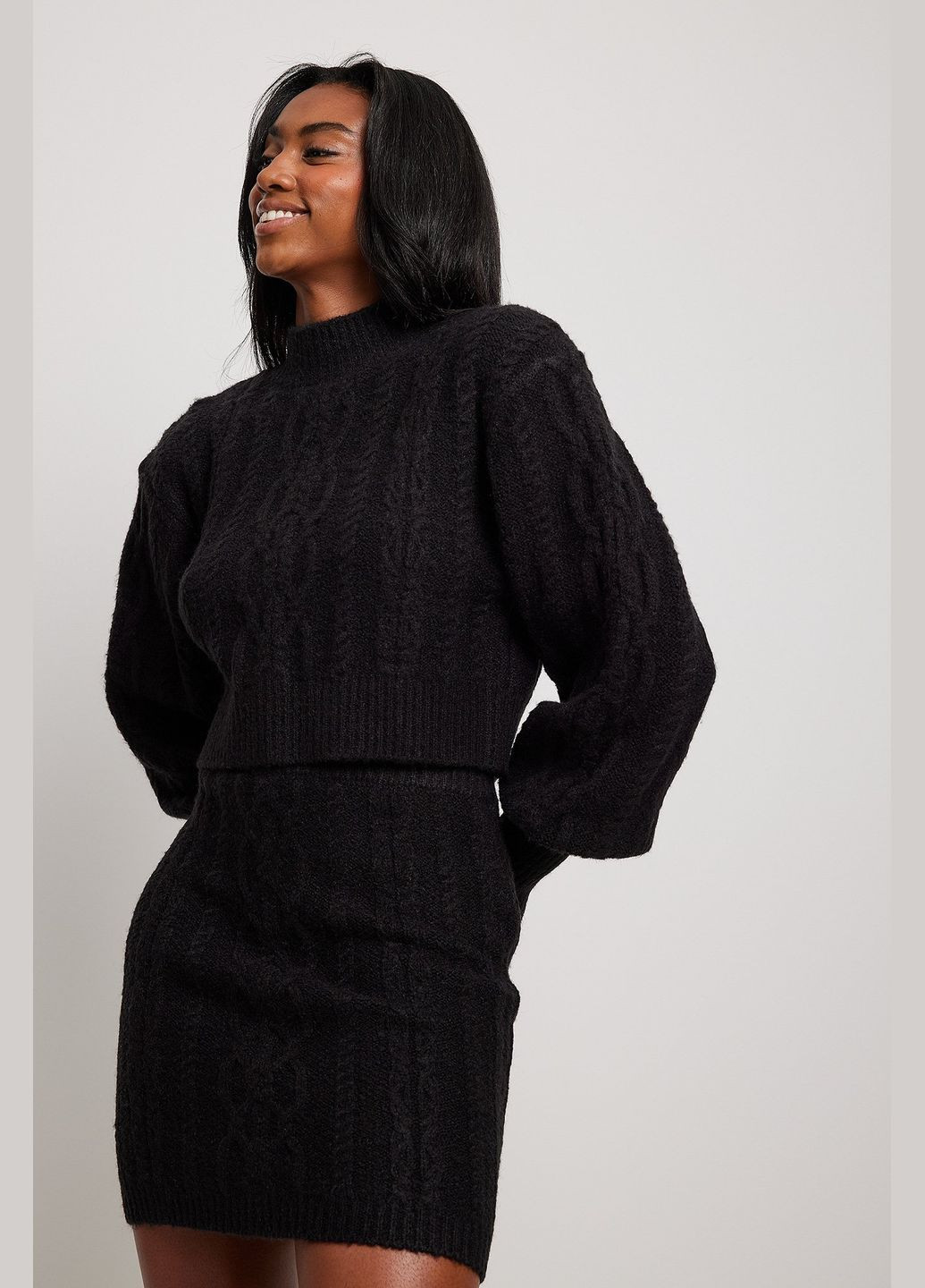 Чорний светр зима,чорний, NA-KD