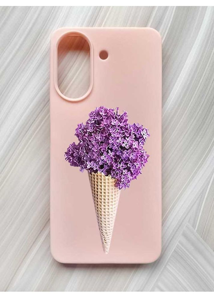 Матовый розовый чехол на Xiaomi Redmi 13C / Poco C65 Сиреневый рожок (принт 281) Creative (355393370)