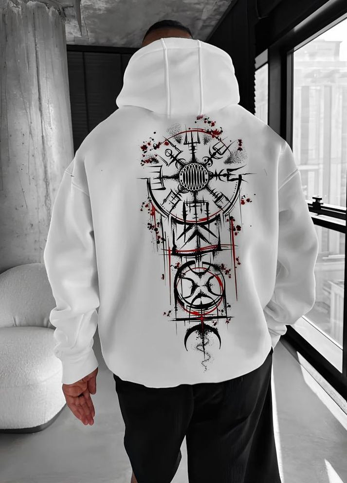 Худі з дтф оверсайз накатка принт оверсайз весна одяг чоловічий No Brand (324747437)