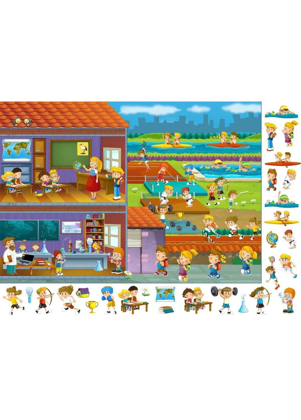 Книга-картонка "Большой виммельбух. Мир вокруг тебя" (рус) Crystal Book (316385720)