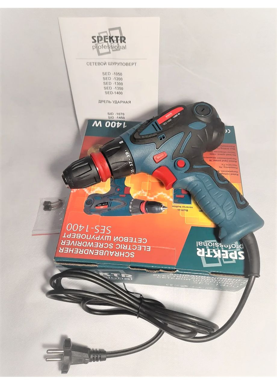 Шуруповерт мережевий Spektr professional 1400 Вт Ses (364120393)
