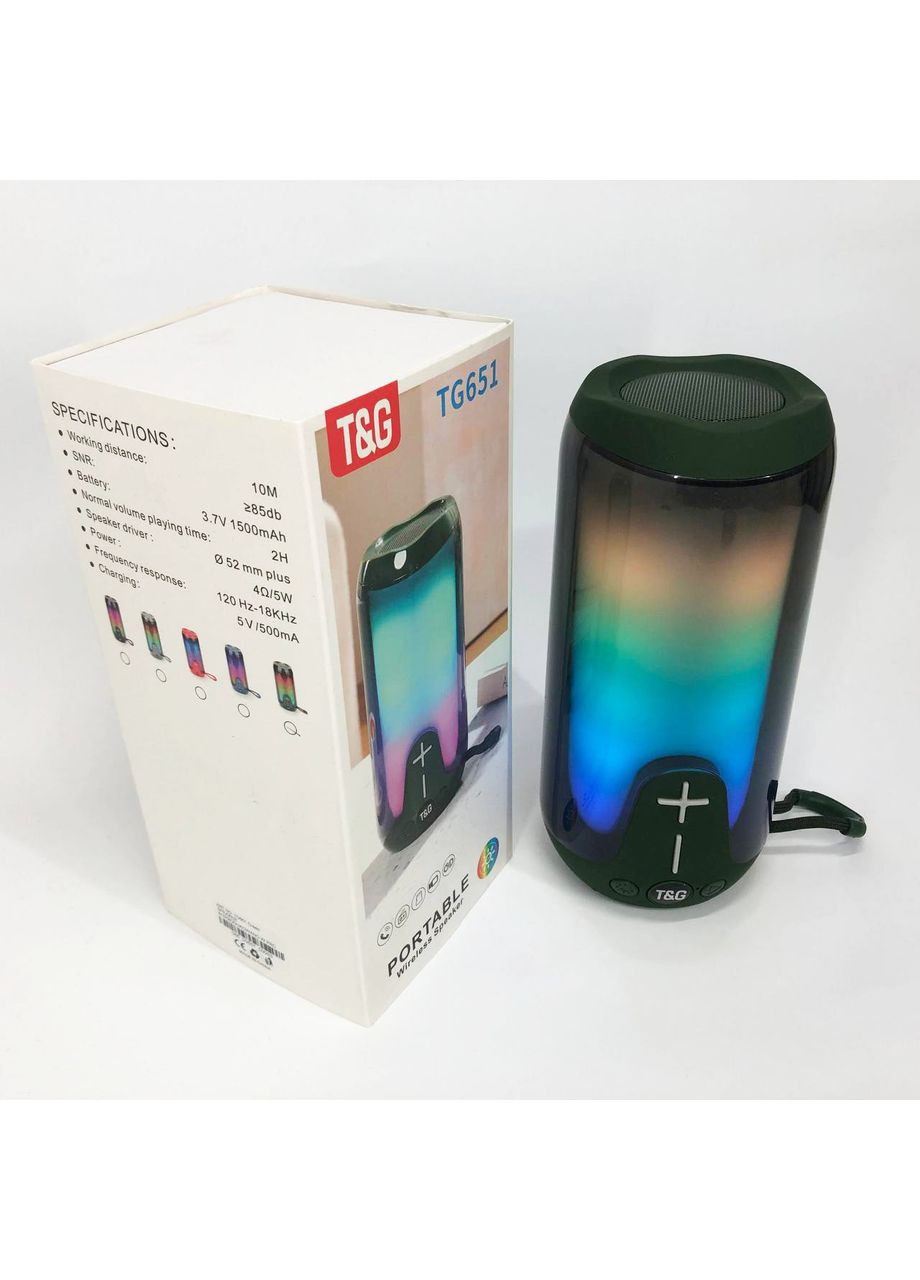 Bluetooth акустика с радио TG651, Bluetooth колонка с 561 разноцветной подсветкой Bd (341828071)