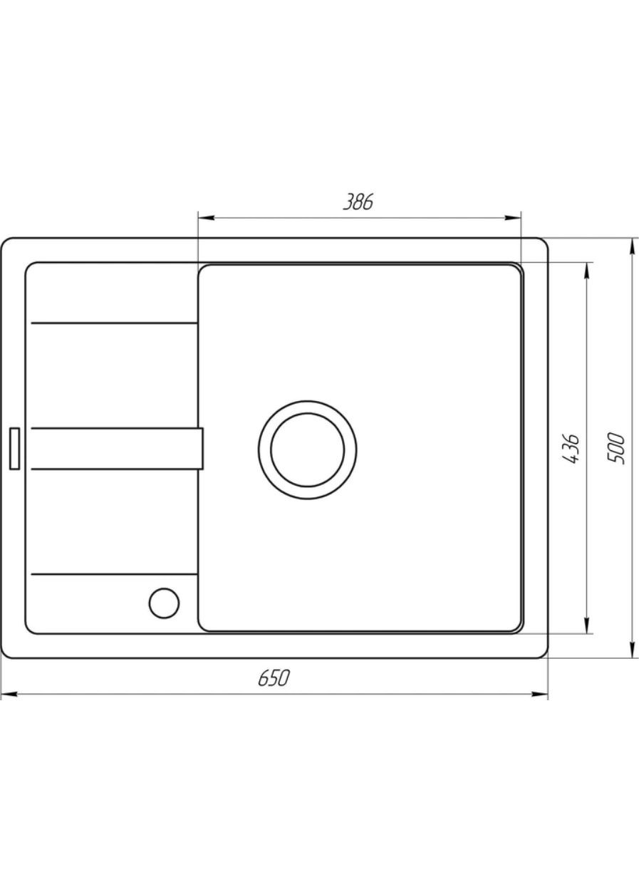 Гранитная мойка One А0003 серый металлик 650*500мм Globus Lux 053936 (316463255)