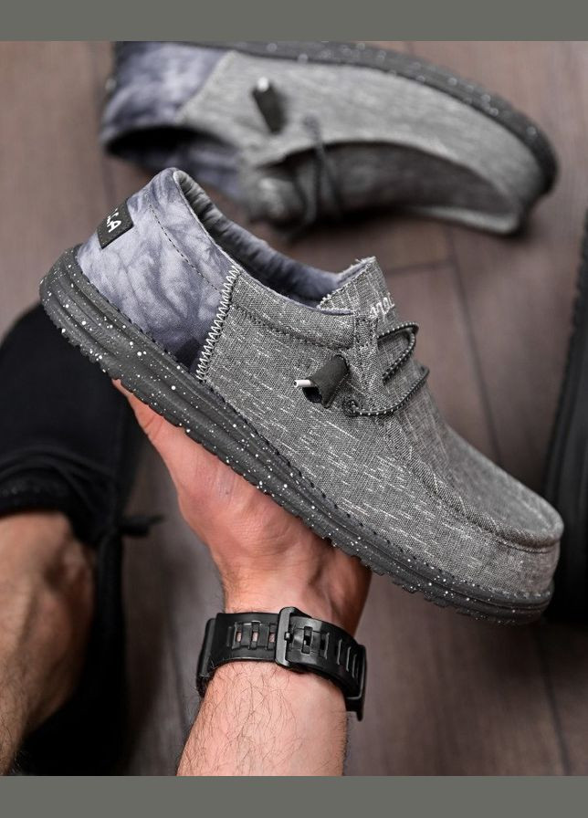 Серые мужские лоферы кордура черные No Brand