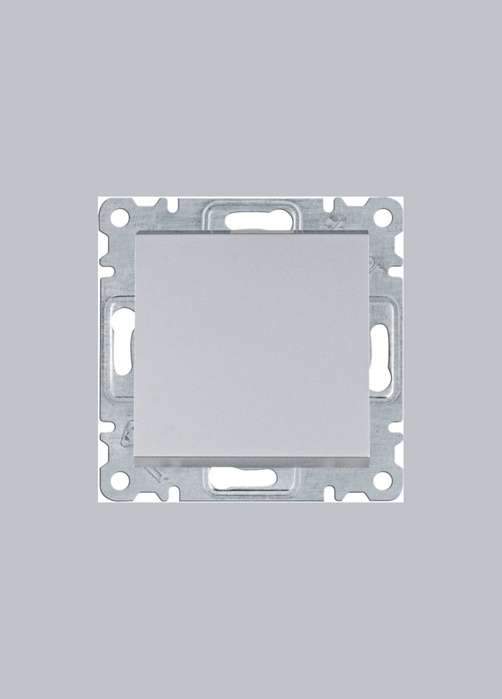 Выключатель 1-клавишный серебряный проходной [WL0022] Lumina Hager (344544644)