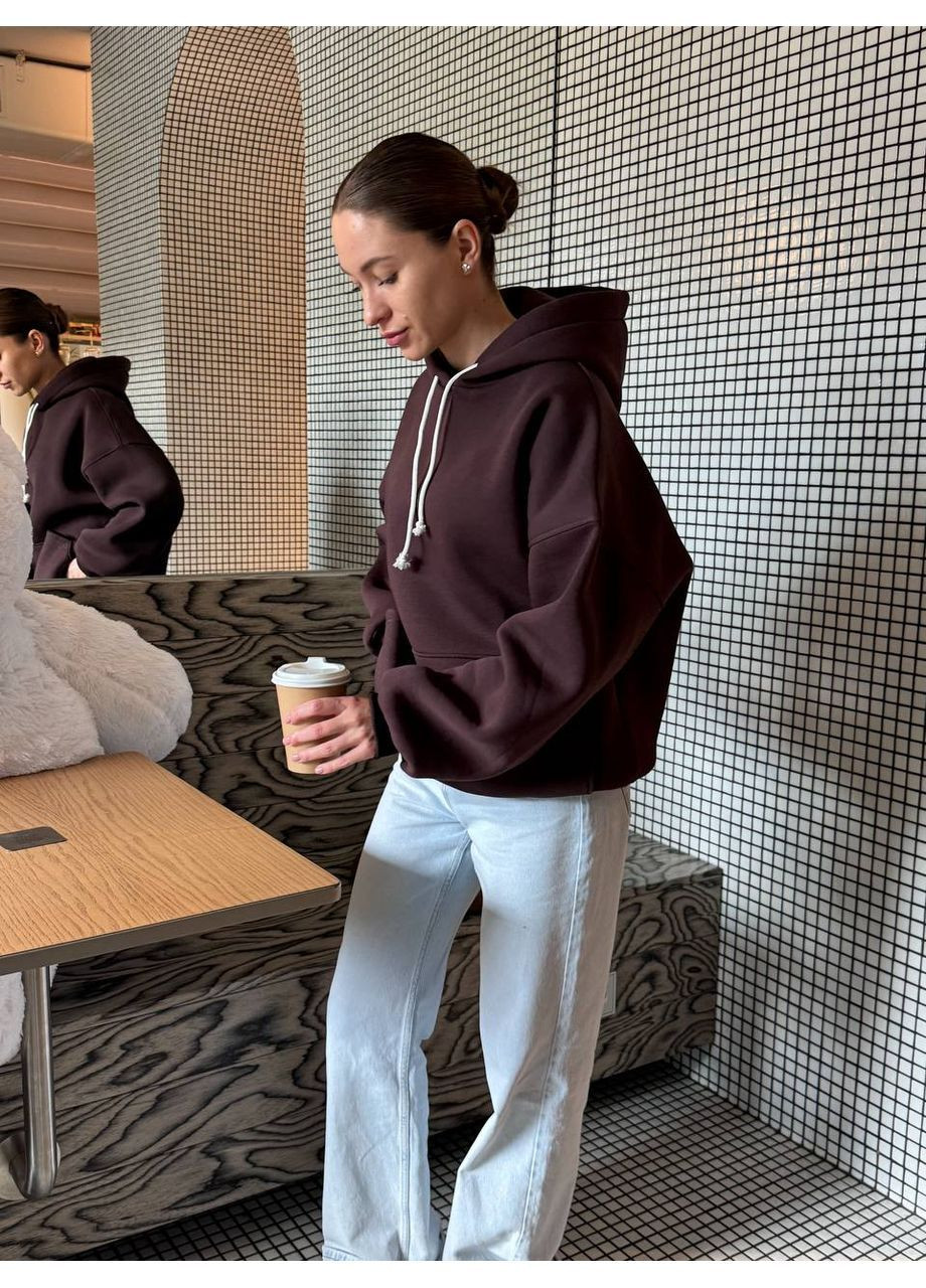 Теплое худое оверсайз с принтом на флисе MonCher (364864195)